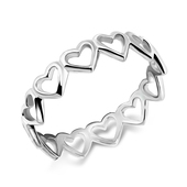 Cute Hearts Silver Ring NSR-520